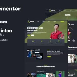 Furblock – Badminton Club Elementor Template Kit Latest Version